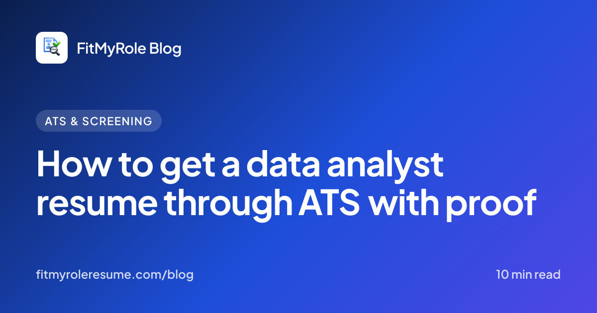 How to get a data analyst resume through ATS | FitMyRole Resume